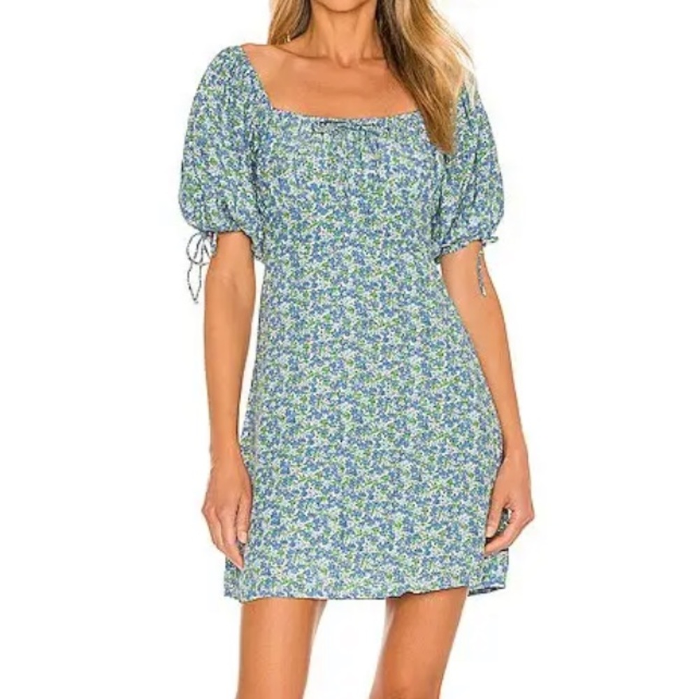 Faithfull The Brand Thea Mini Dressblue 0809